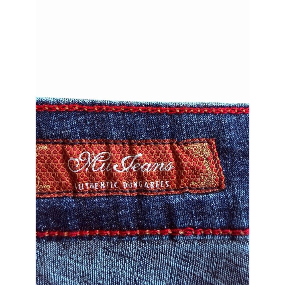Y2K Mu Jeans Size 12 Western Cowgirl Split Hem Flare Jeans Rodeo Boho Festival - Picture 6 of 9